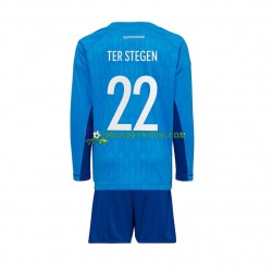 Tyskland Trøje ter Stegen 22 Målmand Hjemmebane World Cup 2022 Lange ærmer ,Børn Fodboldsæt