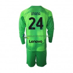 2022-2023 Inter Milan Trøje Andre Onana 24 Målmand 3. Valg Lange ærmer ,Børn Fodboldsæt