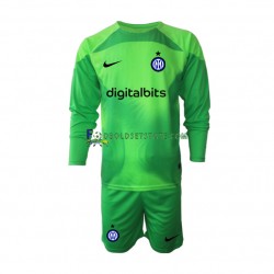 2022-2023 Inter Milan Trøje Målmand 3. Valg Lange ærmer ,Børn Fodboldsæt