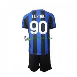 2022-2023 Inter Milan Trøje Romelu Lukaku 90 Hjemmebane Kort ærmer ,Børn Fodboldsæt