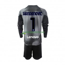 2022-2023 Inter Milan Trøje Samir Handanovic 1 Målmand Hjemmebane Lange ærmer ,Børn Fodboldsæt