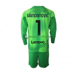 2022-2023 Inter Milan Trøje Samir Handanovic 1 Målmand 3. Valg Lange ærmer ,Børn Fodboldsæt