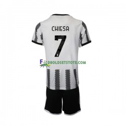 2022-2023 Juventus Trøje Chiesa 7 Hjemmebane Kort ærmer ,Børn Fodboldsæt