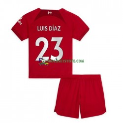 2022-2023 Liverpool Trøje Luis Diaz 23 Hjemmebane Kort ærmer ,Børn Fodboldsæt