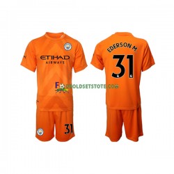 2022-2023 Manchester City Trøje Ederson M. 31 Målmand 3. Valg Kort ærmer ,Børn Fodboldsæt