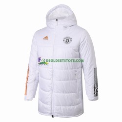 Manchester United Hvid Jakke Hætteklædte Vinter ,Mænd
