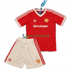 Manchester United Trøje 1984 Retro Hjemmebane Kort ærmer ,Børn Fodboldsæt