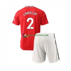 2022-2023 Manchester United Trøje Victor Lindelof 2 Hjemmebane Kort ærmer ,Børn Fodboldsæt