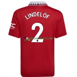 2022-2023 Manchester United Trøje Victor Lindelof 2 Hjemmebane Kort ærmer ,Mænd