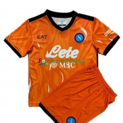 Napoli Trøje Målmand 3. Valg 2021-2022 Kort ærmer ,Børn Fodboldsæt