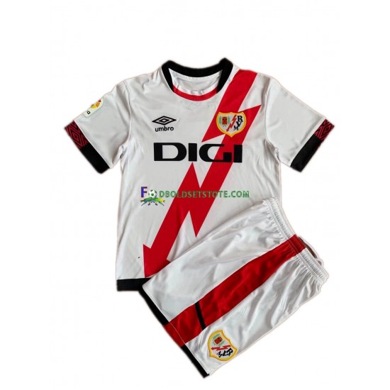 Rayo Vallecano Trøje Hjemmebane 2021-2022 Kort ærmer ,Børn Fodboldsæt