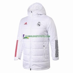Real Madrid Hvid Jakke Hætteklædte Vinter ,Mænd