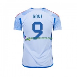 Spanien Trøje Gavi 9 Udebane World Cup 2022 Kort ærmer ,Mænd