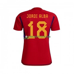 Spanien Trøje JORDI ALBA 18 Hjemmebane World Cup 2022 Kort ærmer ,Mænd