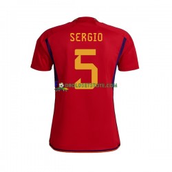 Spanien Trøje SERGIO BUSQUETS 5 Hjemmebane World Cup 2022 Kort ærmer ,Mænd