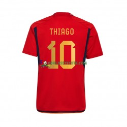 Spanien Trøje Thiago 10 Hjemmebane World Cup 2022 Kort ærmer ,Mænd